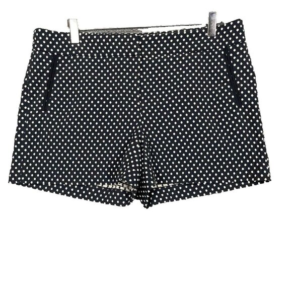 Cynthia Rowley Shorts Womens 12 Navy Blue White Polka Dot Cotton‎ Poly Blend - Picture 1 of 11